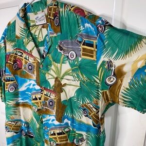 VINTAGE Diamond Head Sportwear Men’s Hawaiian Shirt, Woody Wagon, Car Lover